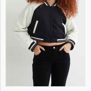 NWT H&M Oversized Cropped Varsity Jacket